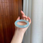 冰种晴底翡翠平安镯（58mm)（yc323652）