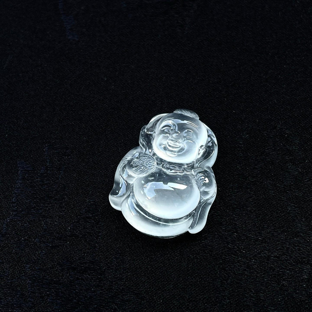 冰玻种无色翡翠宝宝佛（yc240368）