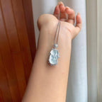 18k金镶冰种无色翡翠天使（yc244883）