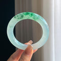 冰种飘花翡翠圆条手镯（55.2mm）（yc376753）