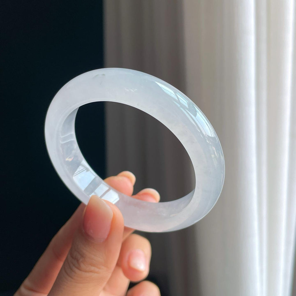 冰种白月光翡翠平安镯（51.3mm)（yc389547）