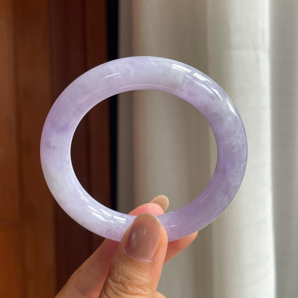糯冰紫罗兰翡翠圆条手镯（54.6mm）（yc419568）