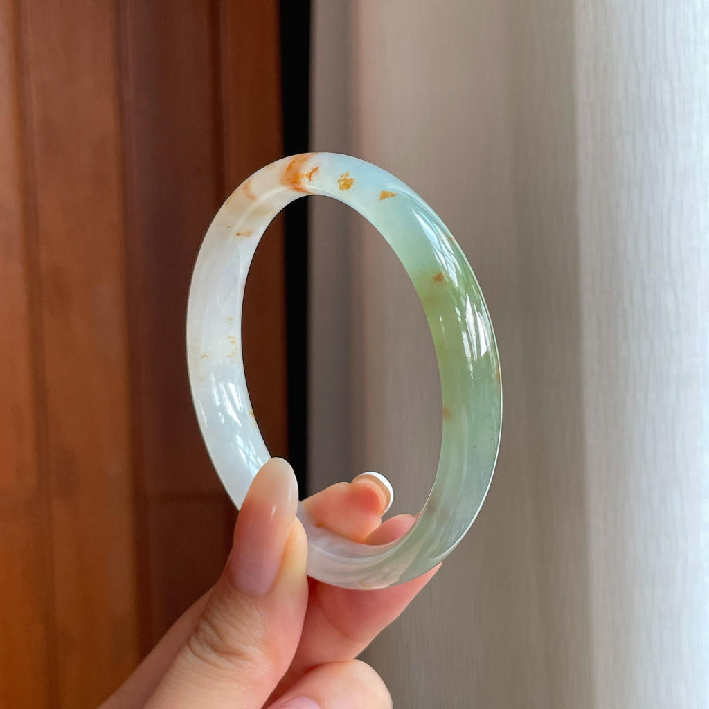 糯冰特色翡翠平安镯（59mm)（yc413784）