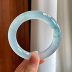 冰玻种飘花翡翠圆条手镯（58.5mm）（yc310949）
