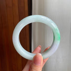 糯冰飘花翡翠平安镯（55.6mm)（yc342194）