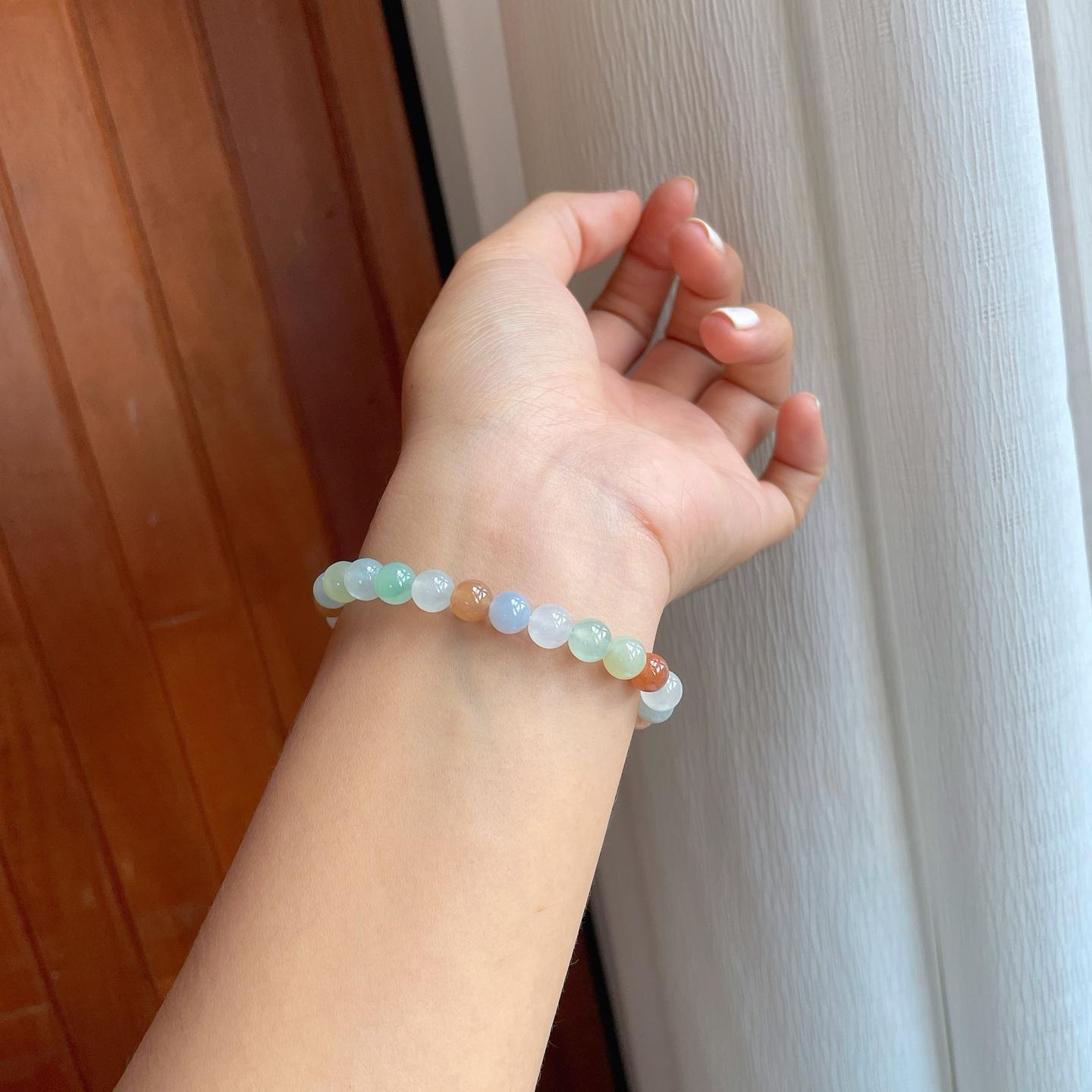 糯冰多宝翡翠珠串手串（yc257270）