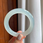 冰种晴底翡翠圆条手镯（54.5mm）（yc247654）