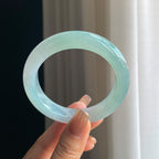 冰种蓝晴底翡翠平安镯（55.5mm）（yc376745）