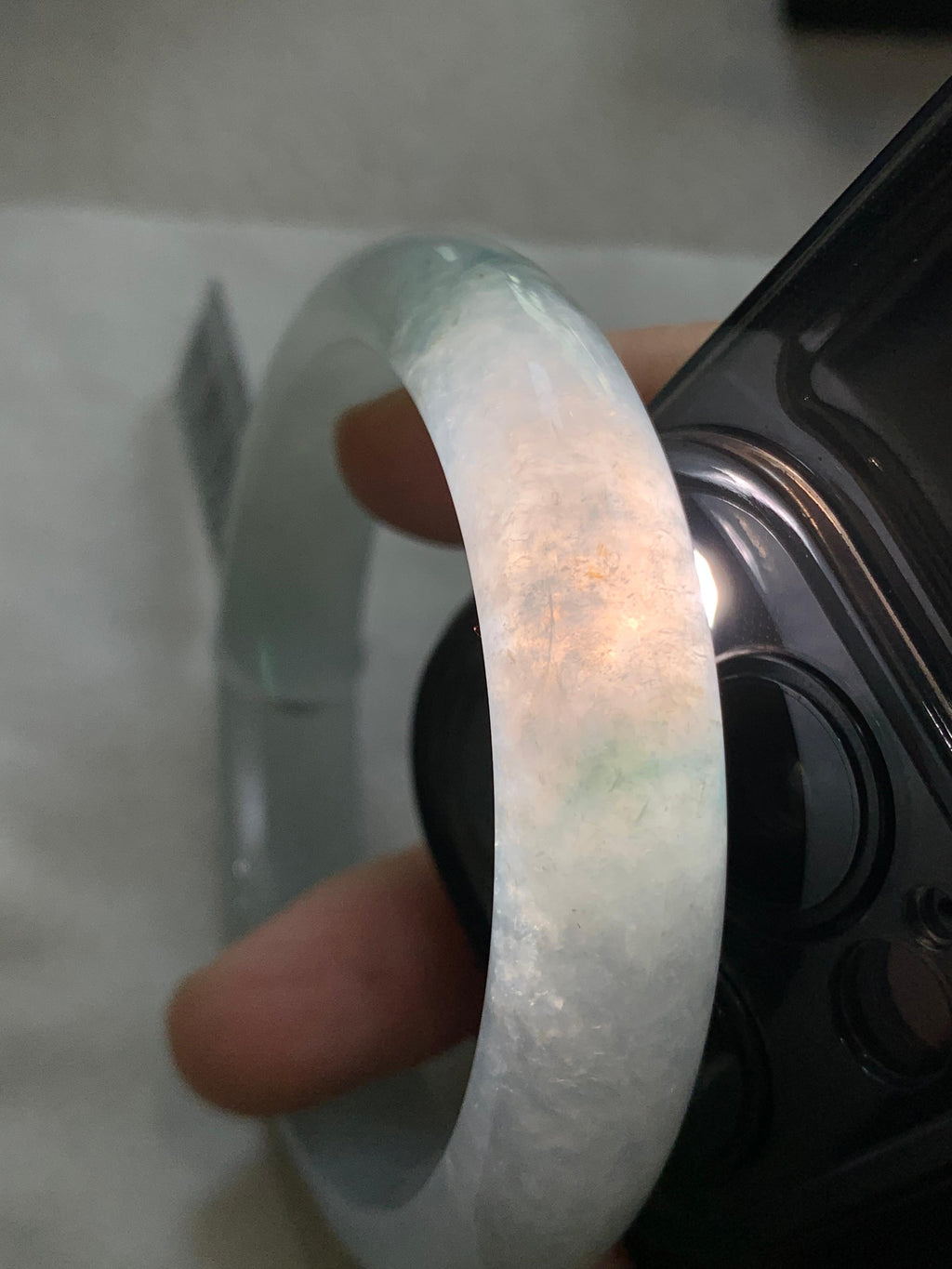 糯冰种飘花平安镯（56.8mm）（yc307325）