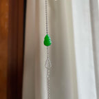 18k金钻镶糯冰满绿翡翠葫芦手链（yc270319）