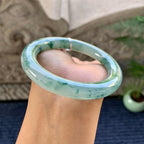 糯冰种飘花圆条手镯（57.7mm）（yc248141）