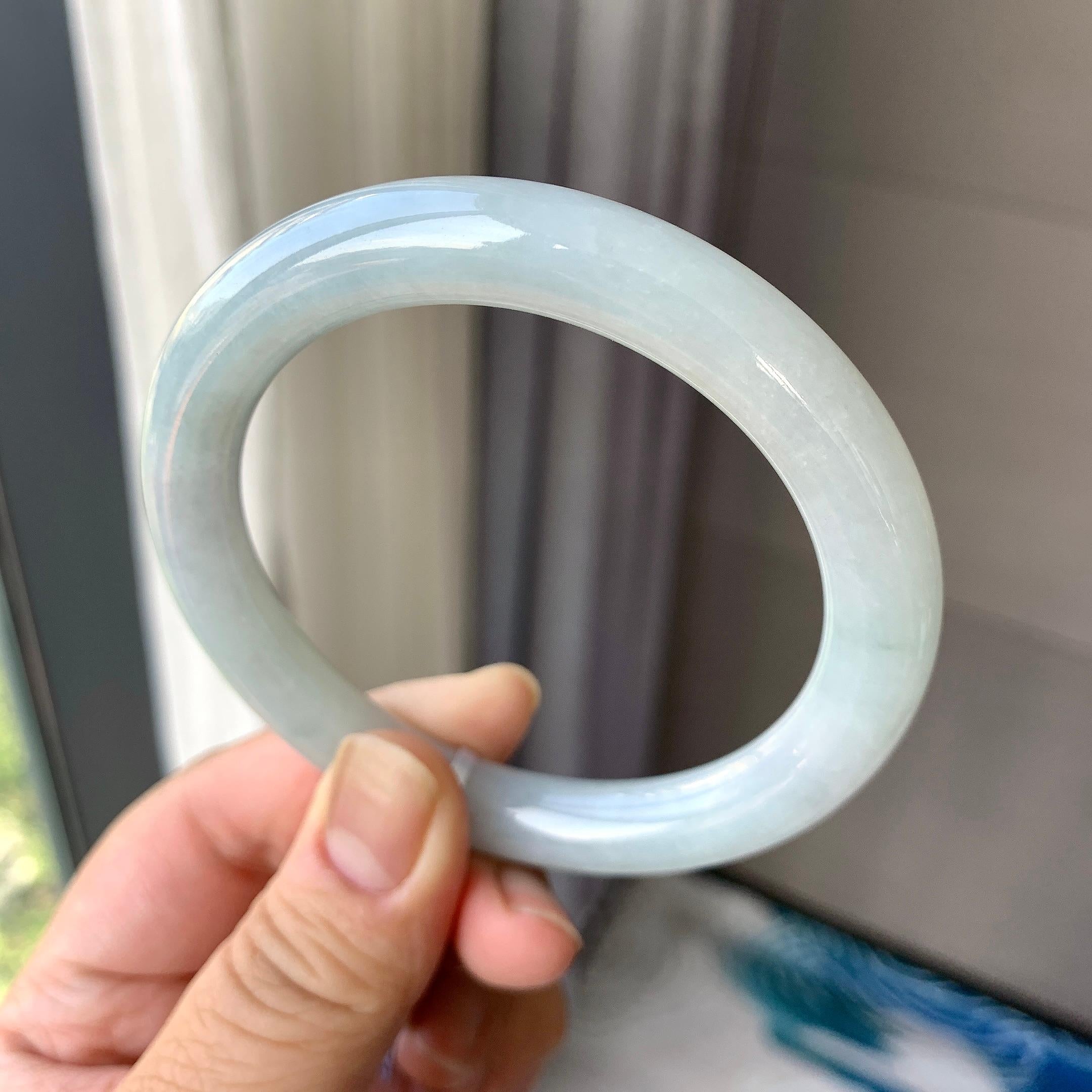 糯种淡晴底圆条手镯（58.2mm）（yc262789）