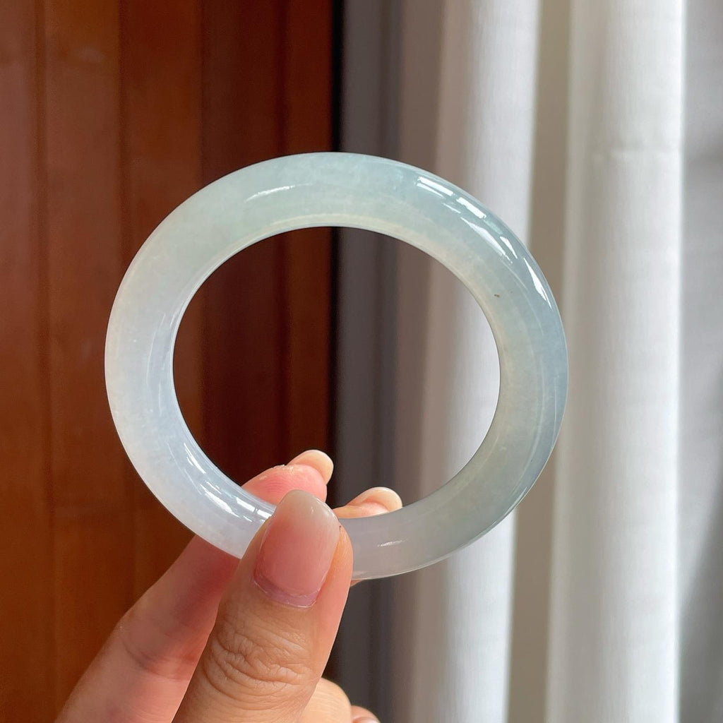 冰种带底色翡翠圆条手镯（53mm）（yc407550）