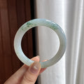 糯冰飘花圆条手镯 54圈 天然缅甸A货翡翠（yc483564）