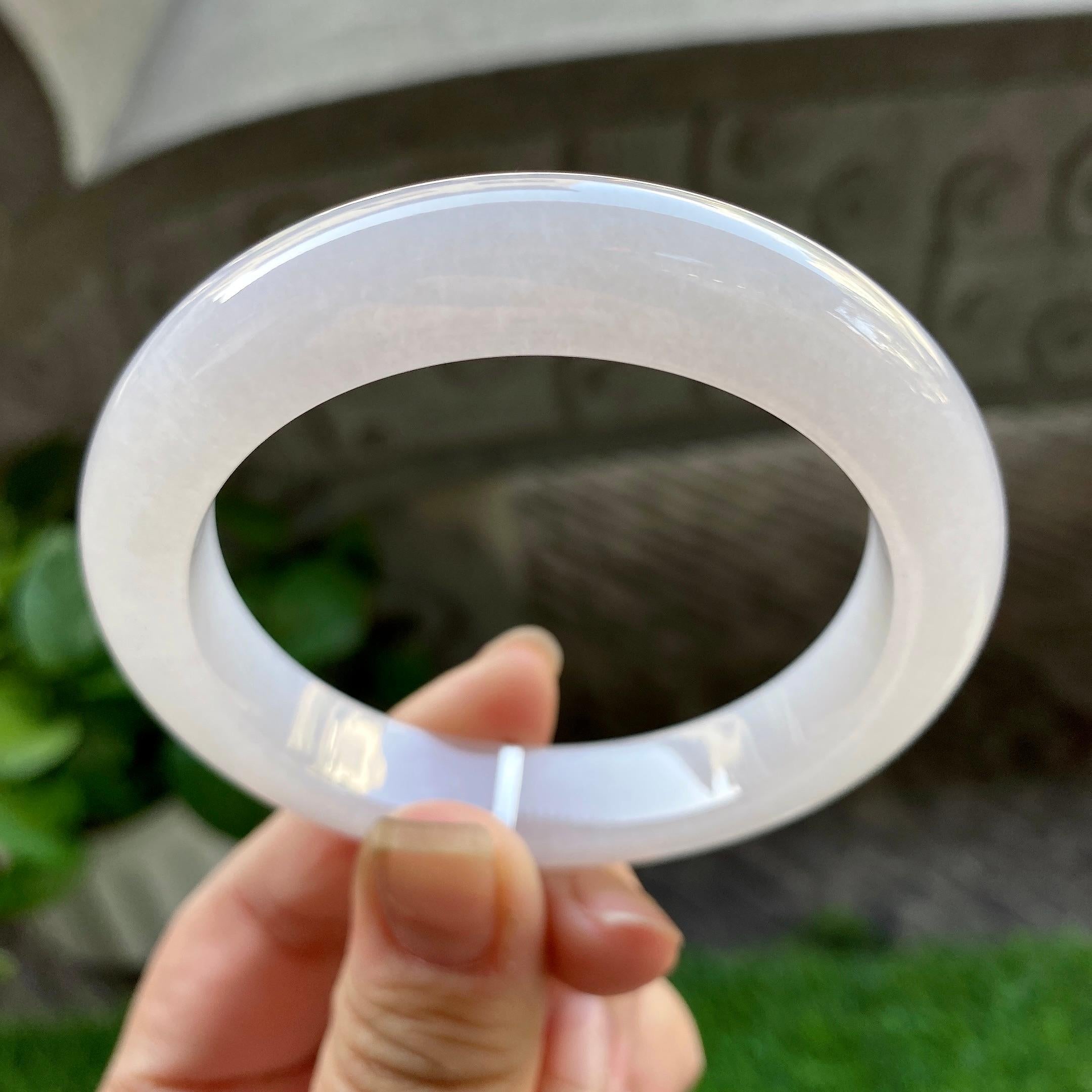 糯冰种洒金平安镯（55.7mm）（yc304772）