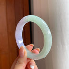 糯冰春带彩翡翠平安镯（56.2mm)（yc374042）