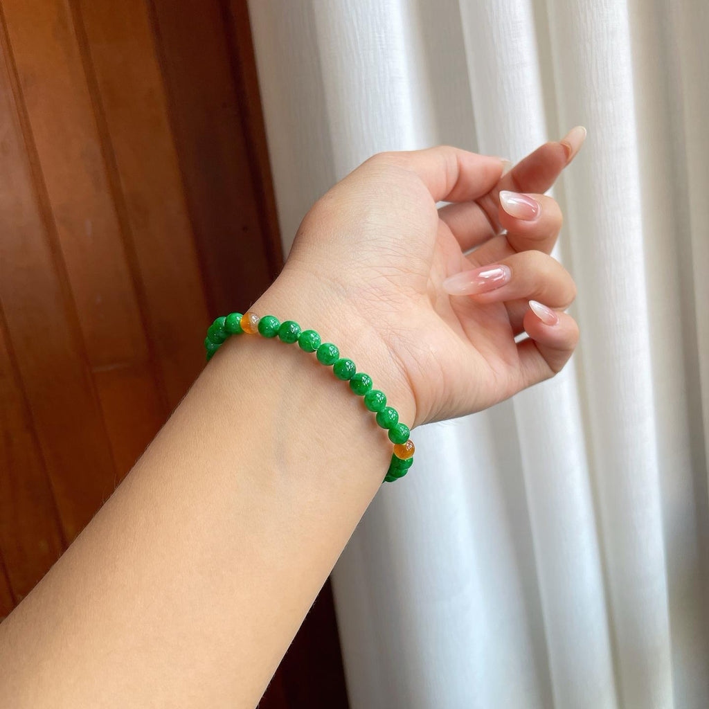 糯种满绿翡翠珠串手串（yc264150）