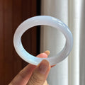 细糯冰淡春底翡翠平安镯（55.5mm）（yc420201）