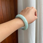 糯冰底色翡翠平安镯（56.8mm）（yc216048）