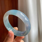 冰种蓝晴底翡翠平安镯（57.4mm)（yc342539）
