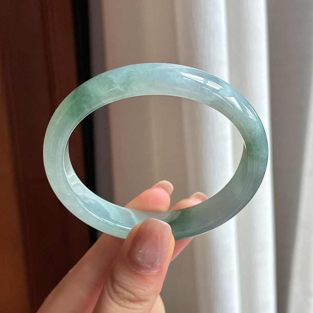 糯冰飘花翡翠贵妃镯 55圈（yc438255）