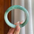 细糯冰飘花翡翠平安镯（60.5mm）（yc272824）