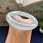 糯冰种带底色圆条手镯（55.4mm）（yc249379）