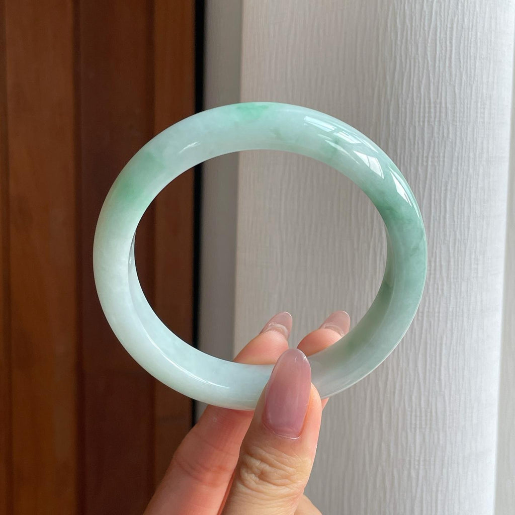细糯冰飘花翡翠平安镯（63.8mm（yc286501）