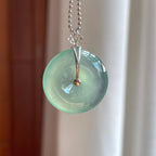 18k金扣冰种晴底翡翠平安扣（yc269045）