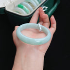 细糯种白底青 正圈翡翠手镯（57mm）（yc017161）