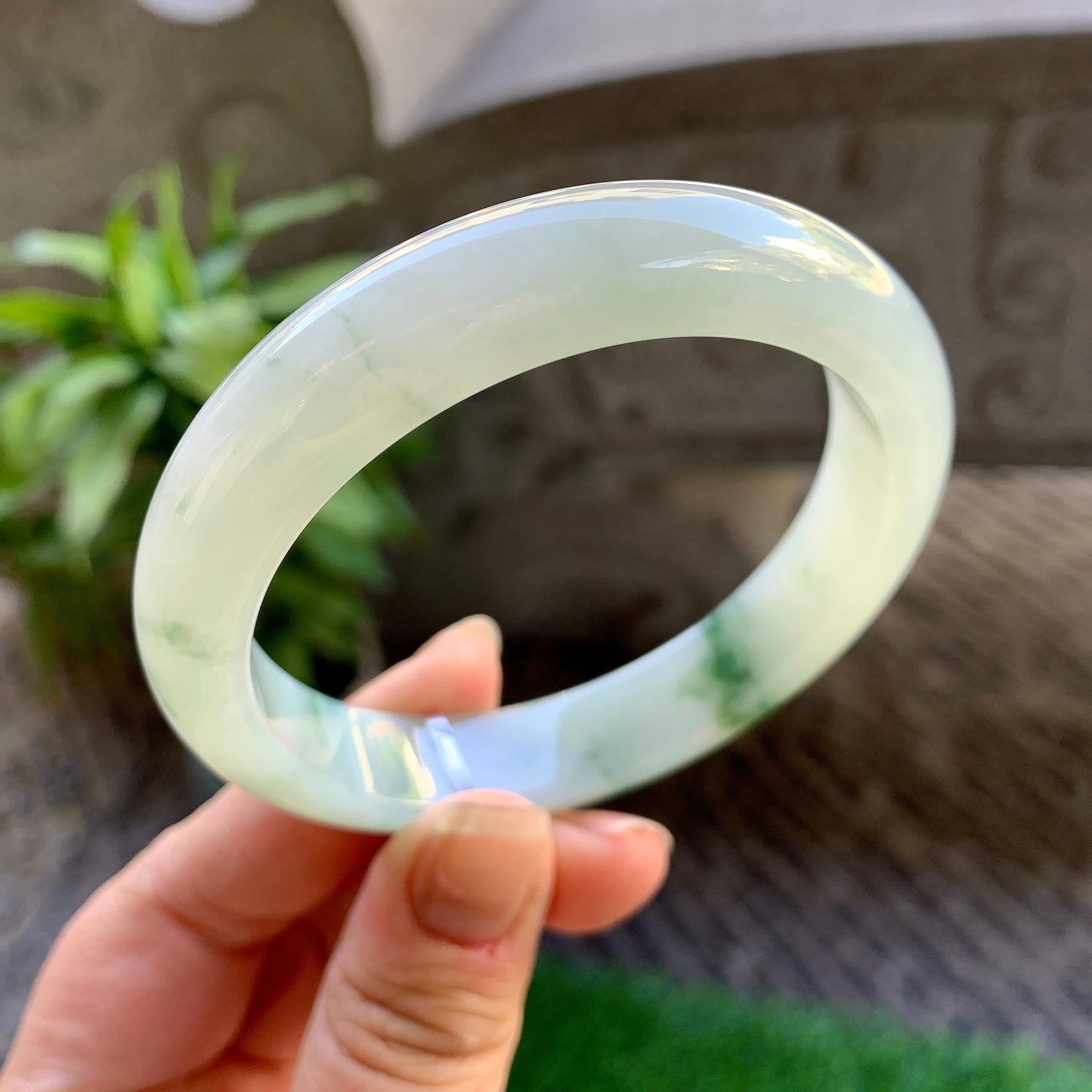细糯种飘花平安镯（58mm）（yc307327）