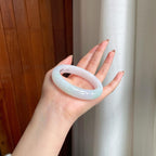 糯冰带色翡翠平安镯（56.7mm)（yc365767）