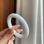 细糯冰淡椿彩翡翠平安镯（56.5mm）（yc283244）