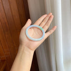 糯冰春带彩翡翠圆条手镯（53.5mm）（yc318676）