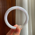 糯冰淡春翡翠圆条手镯（55mm）（yc333143）