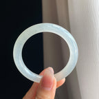 冰种白月光翡翠圆条手镯（49.8mm）（yc316835）