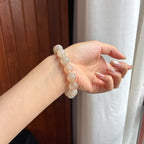 Vòng tay đặc sắc ngọc phỉ thúy hồng băng tuyết, tự nhiên Myanmar loại A (yc450527)