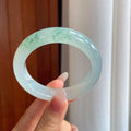 冰种飘花翡翠平安镯（55.2mm）（yc302423）