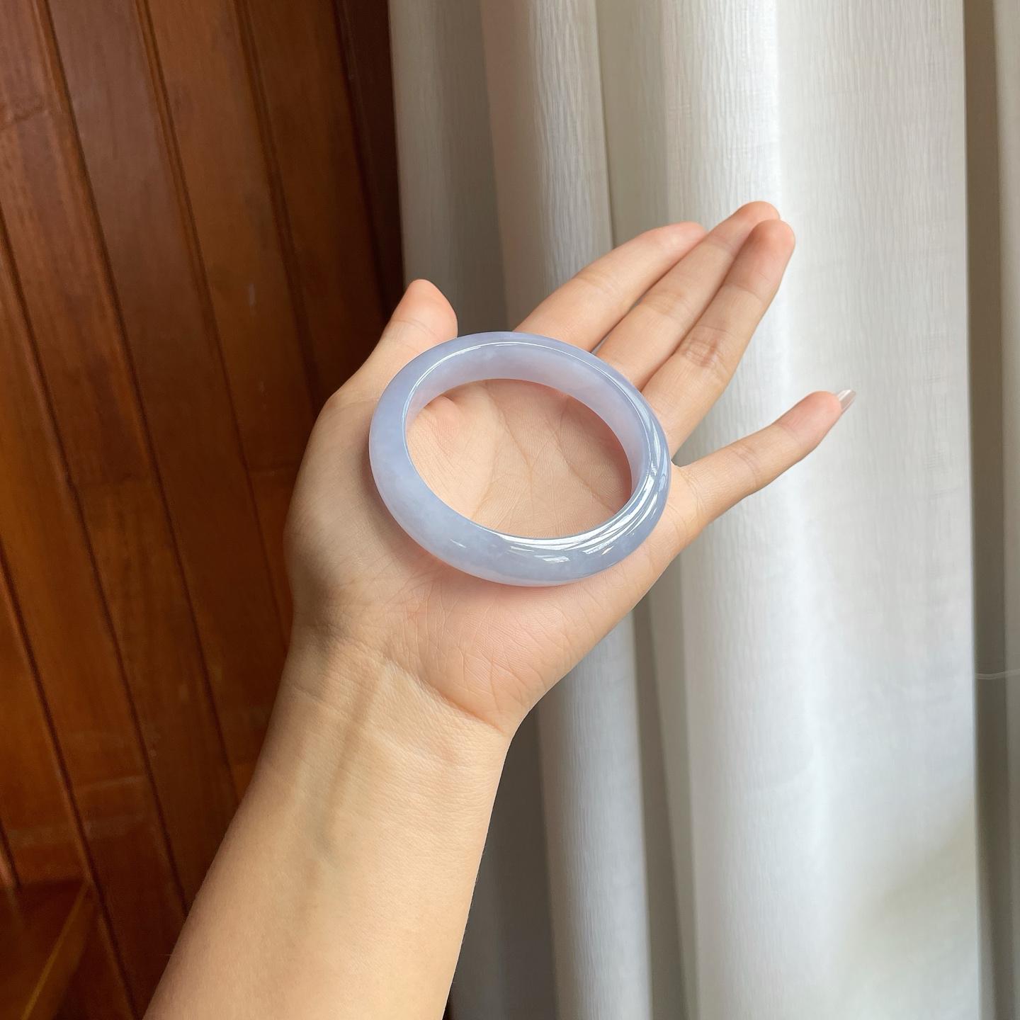 冰种紫罗兰翡翠平安镯（54.5mm）（yc312898）