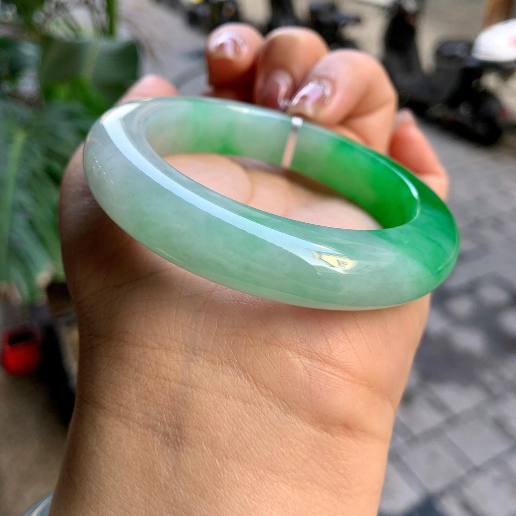 糯冰种飘阳绿平安镯（54.6mm）（yc292672）