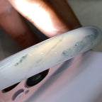 糯冰种蓝底飘花圆条手镯（58.1mm）（yc195367）