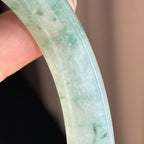 糯冰飘花翡翠平安镯 58圈（yc436451）