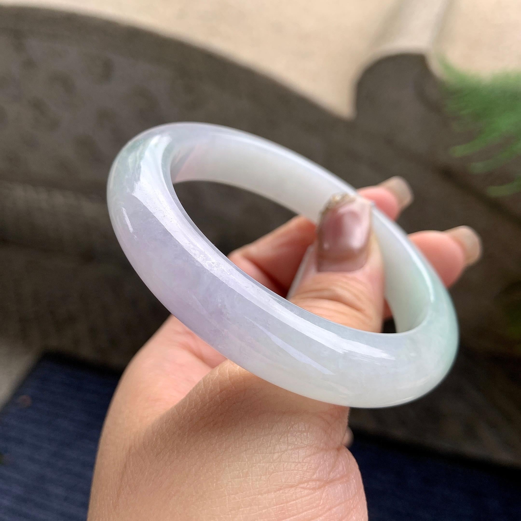 细糯种淡春彩平安镯（54.4mm）（yc297176）