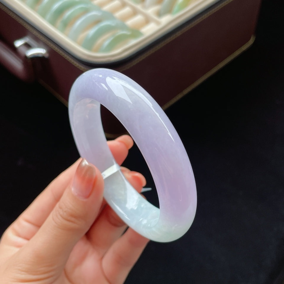 糯冰紫罗兰正圈翡翠手镯（55.5mm）（yc017183）