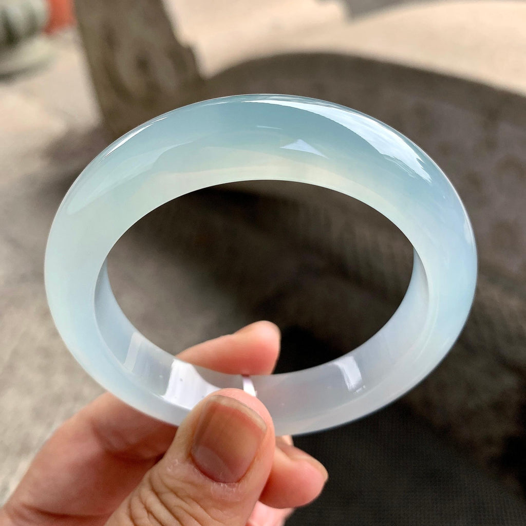 糯冰种淡晴底平安镯（54mm）（yc261147）