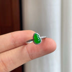 18k金镶糯冰满绿翡翠葫芦戒指（yc251036）