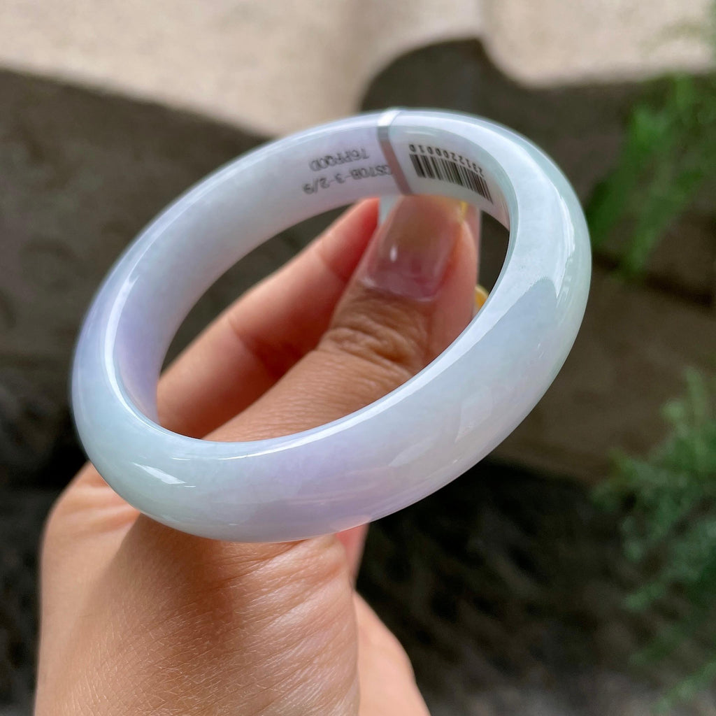小圈口     细糯种春彩正圈平安镯52.1圈             天然缅甸A货翡翠（yc392741）