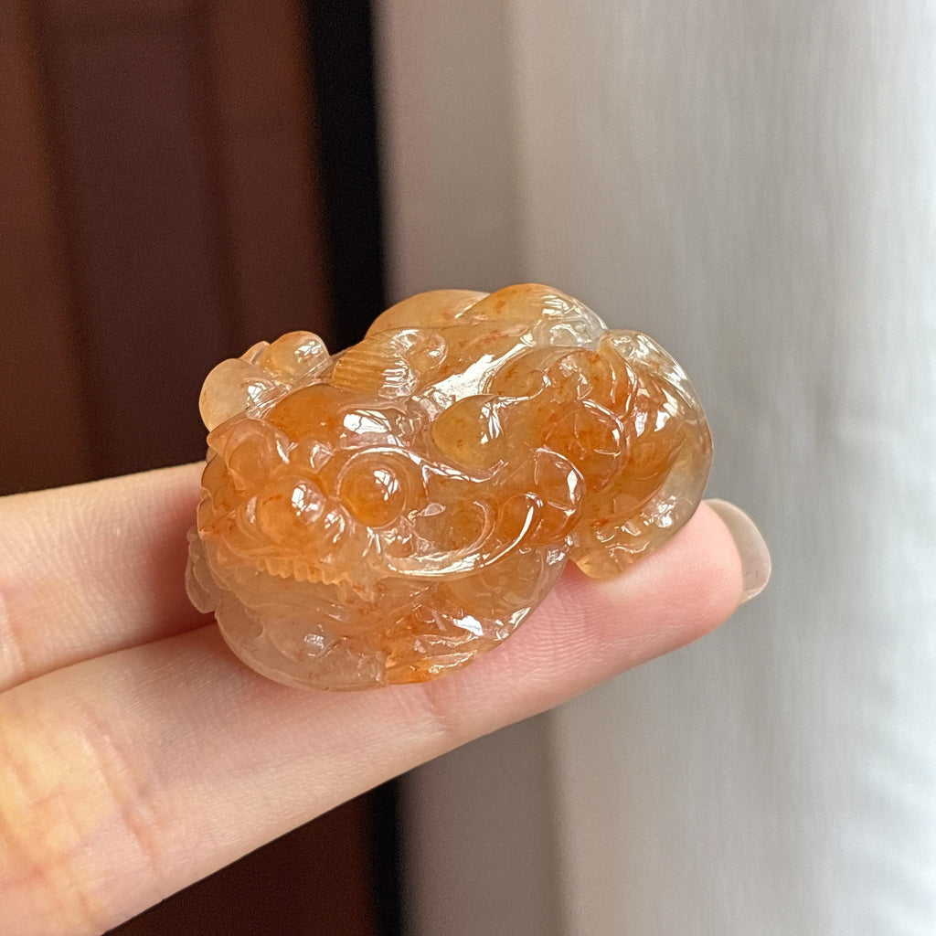 糯冰黄翡貔貅 天然缅甸A货翡翠（yc439412）