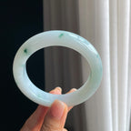 糯冰飘花翡翠平安镯（58.3mm)（yc389477）