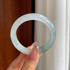 冰种飘花翡翠平安镯（50.5mm）（yc361742）